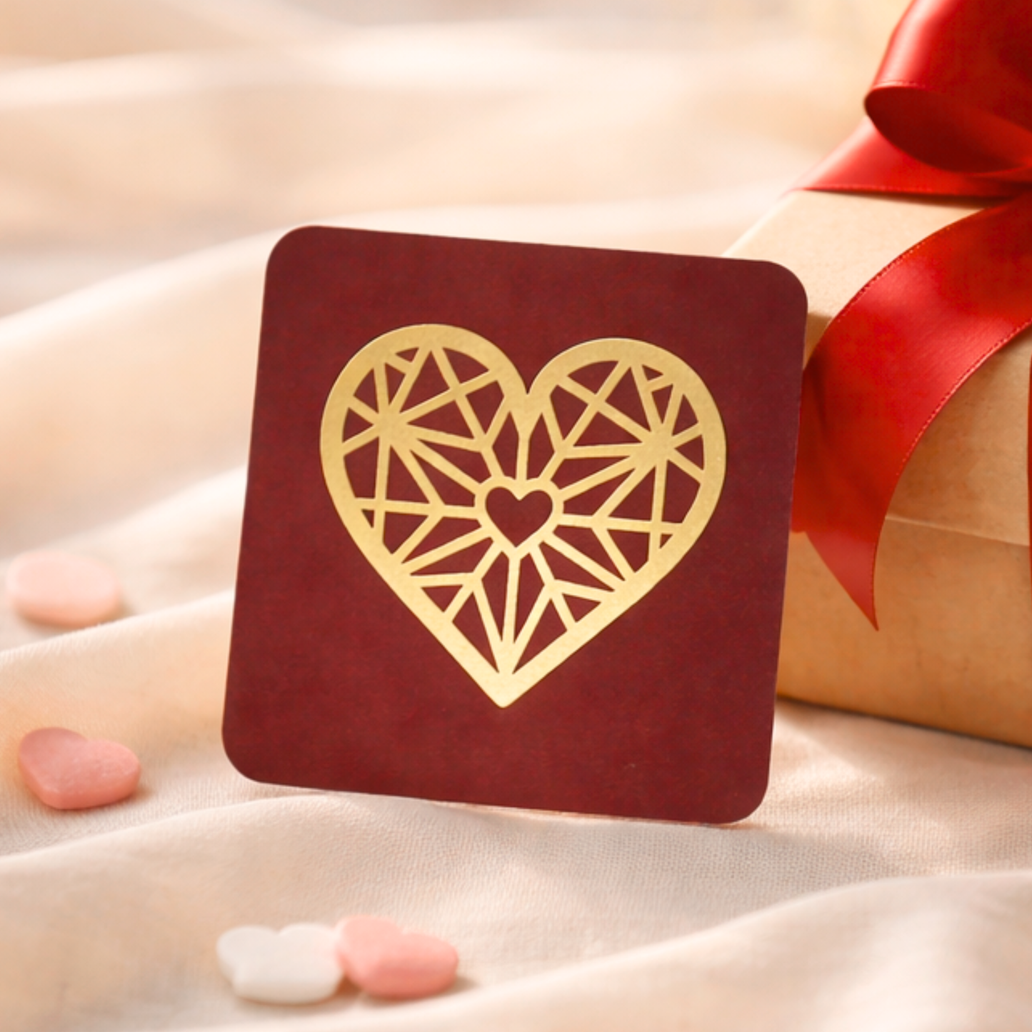 Heart Foil Tag | 3x3 Inches | Pack Of 25 Pieces