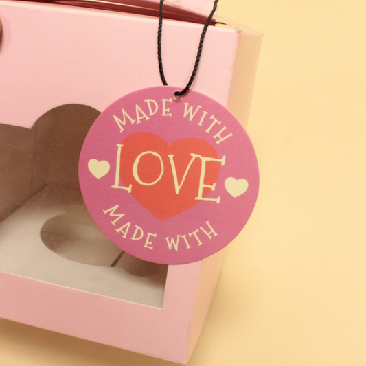 Made With Love Tags | 2x2 Inches | Pack Of 25 Pieces