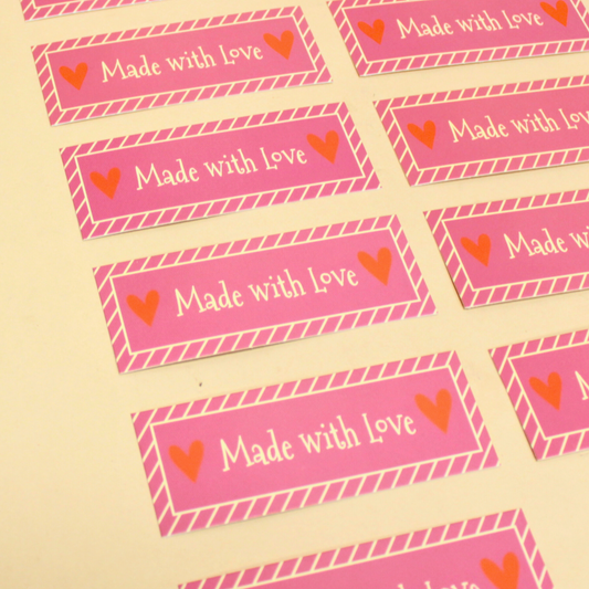 Made With Love Gift Tags | 4x1.5 Inches | Pack Of 25 Pieces