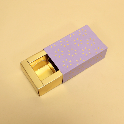 2 Cavity Pattern Foil Chocolate Box (4.5x2.5x1.5 Inches)