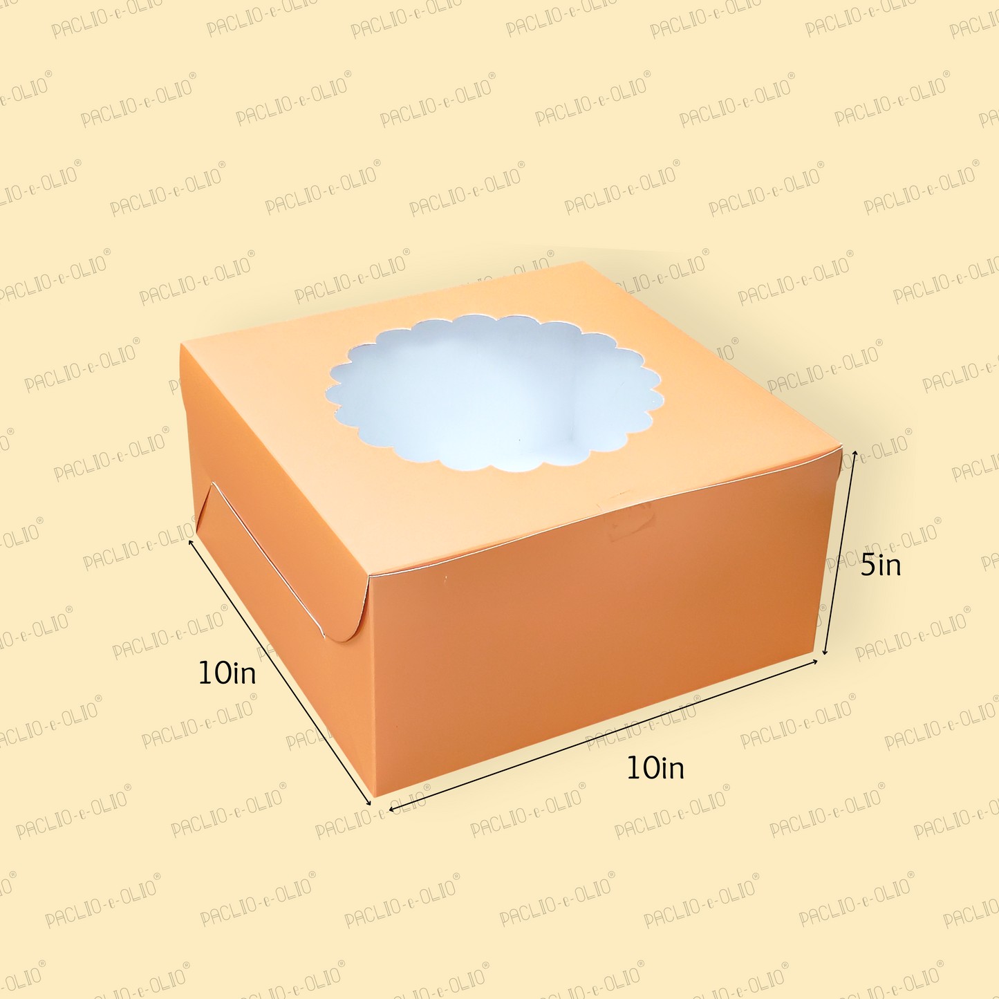 Cake Box WITH WINDOW 10x10x5 Inches PACLIO e OLIO cake-box-with-window-10x10x5-inches-paclio-e-olio