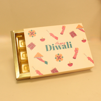 12 Cavity Diwali Chocolate Box (8.5x6.5x1.5 Inches)