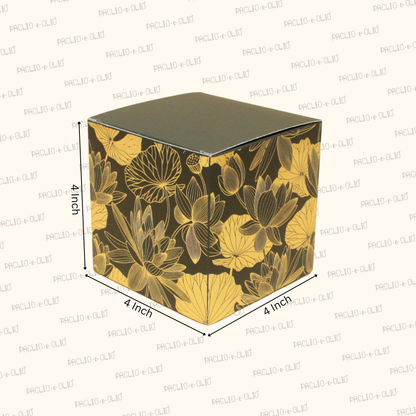 Lotus Foil Candle Box | 4x4x4 Inches