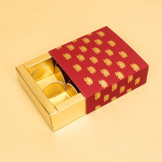 4 Cavity Chocolate Box | 4.5x4.5x1.5 Inches
