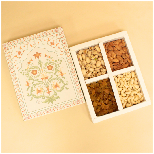 Plant Print Dryfruit Box (8.5x6.5x1.5 Inches)