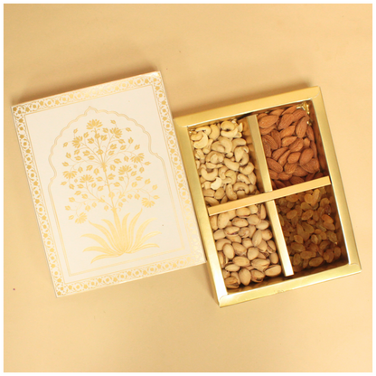 Plant Foil Dryfruit Box (8.5x6.5x1.5 Inches)