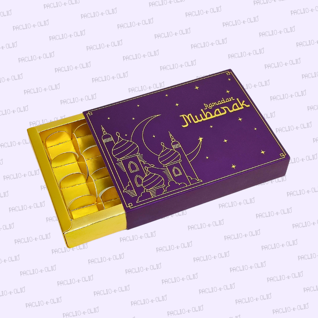 12 Cavity Ramadan Chocolate Box (8.5x6.5x1.5 Inches)