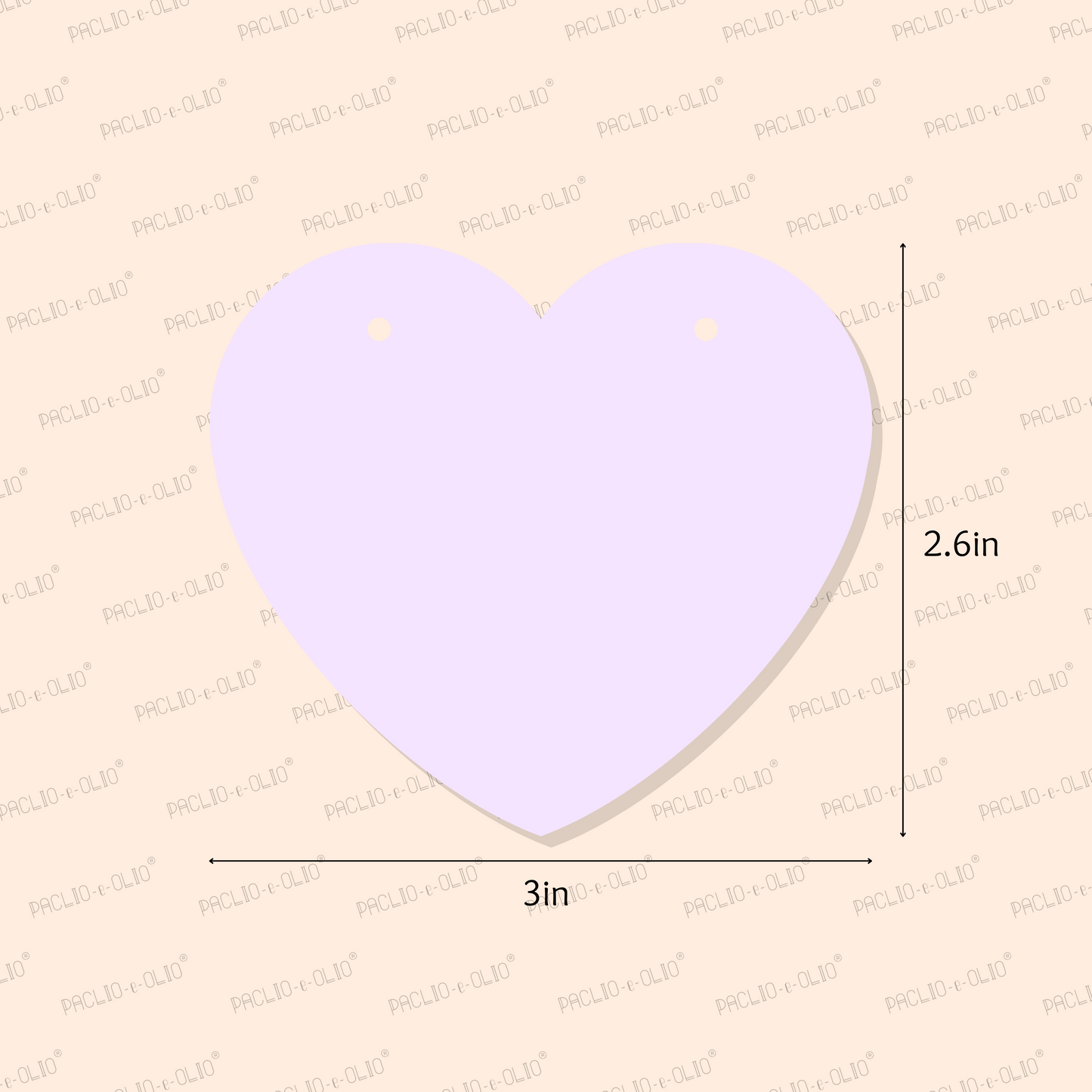 HEART SHAPE TAG (3x2.6 INCHES)