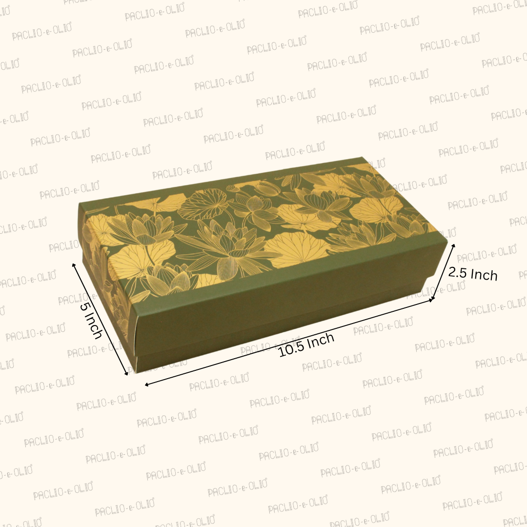 Lotus Foil Hamper Top Bottom Box | 10.5x5x2.5 Inches