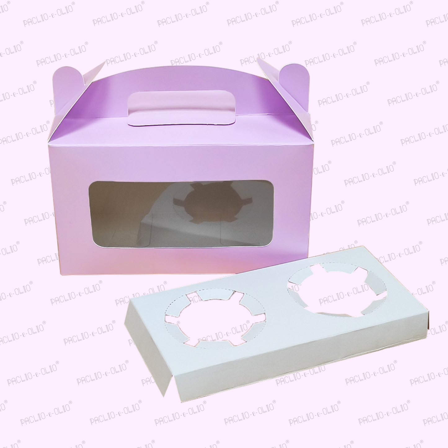 TWO Cupcake BOX (7x4x3.5 INCHES)