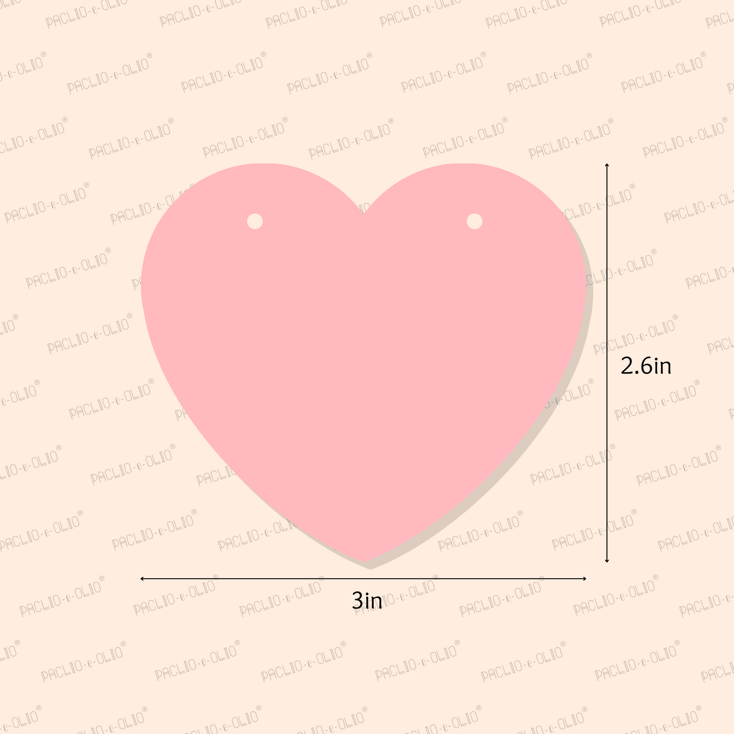 HEART SHAPE TAG (3x2.6 INCHES)