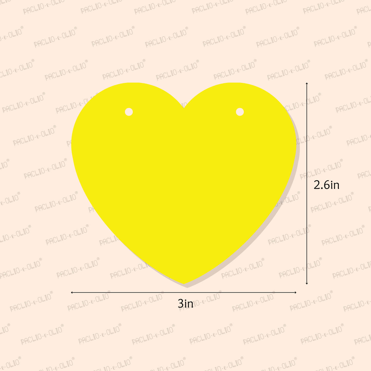 HEART SHAPE TAG (3x2.6 INCHES)