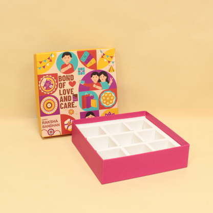 Rakhi Rigid Chocolate Box (7.5x7.5x2 Inches)