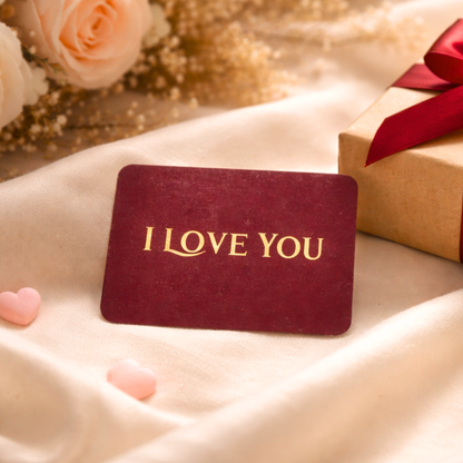 I Love you Foil  Tag | 3.5x2.8 Inches