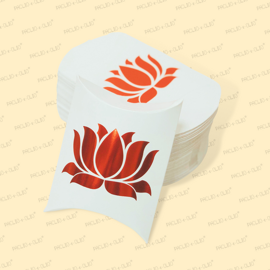 Lotus White Pillow Box (4x4.5x1.5 Inches)