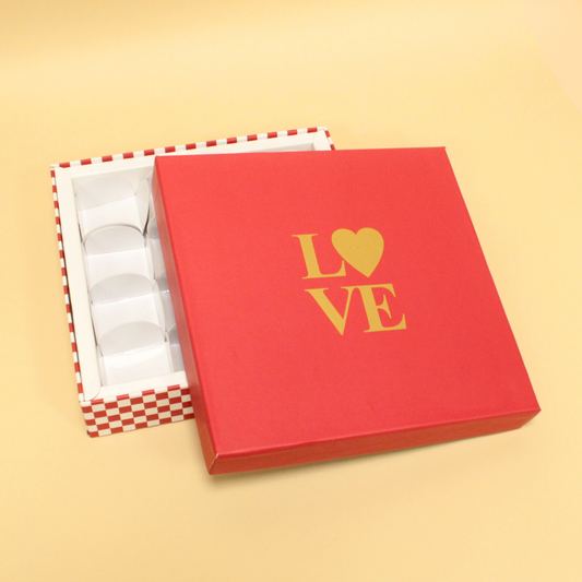 Valentines 16 cavity Chocolate Rigid Box | 7.5x7.5x1.5 Inches