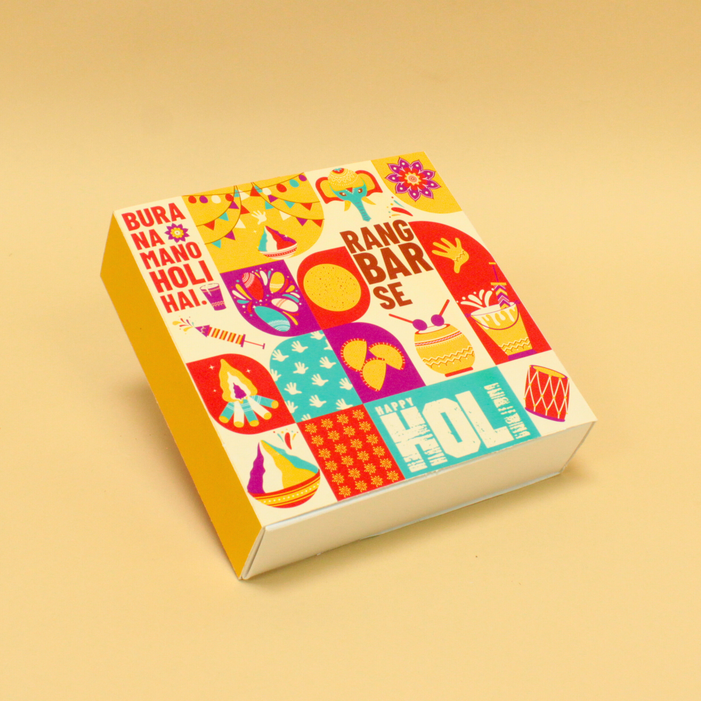 Holi 9 Cavity Chocolate Box | 5.5x5.5x1.5 Inches