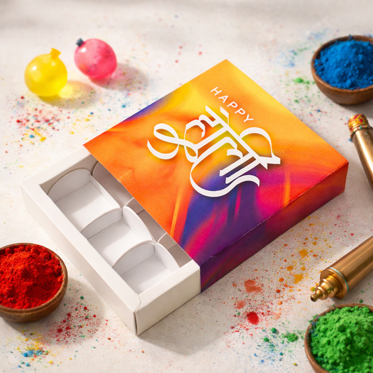 Holi 9 Cavity Chocolate Box | 5.5x5.5x1.5 Inches