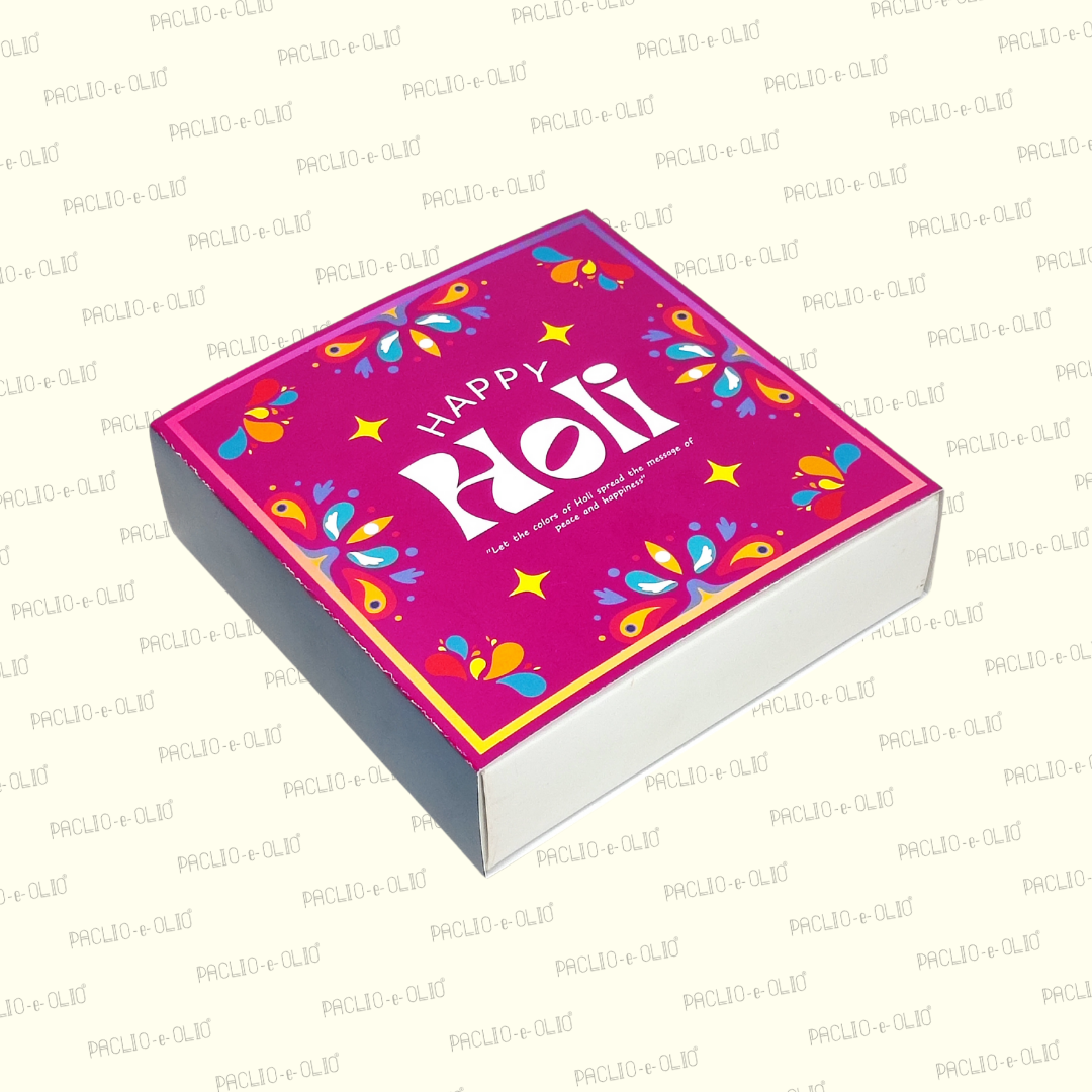 HOLI SWEET BOX 300gms (5.5x5.5x1.5 INCHES)