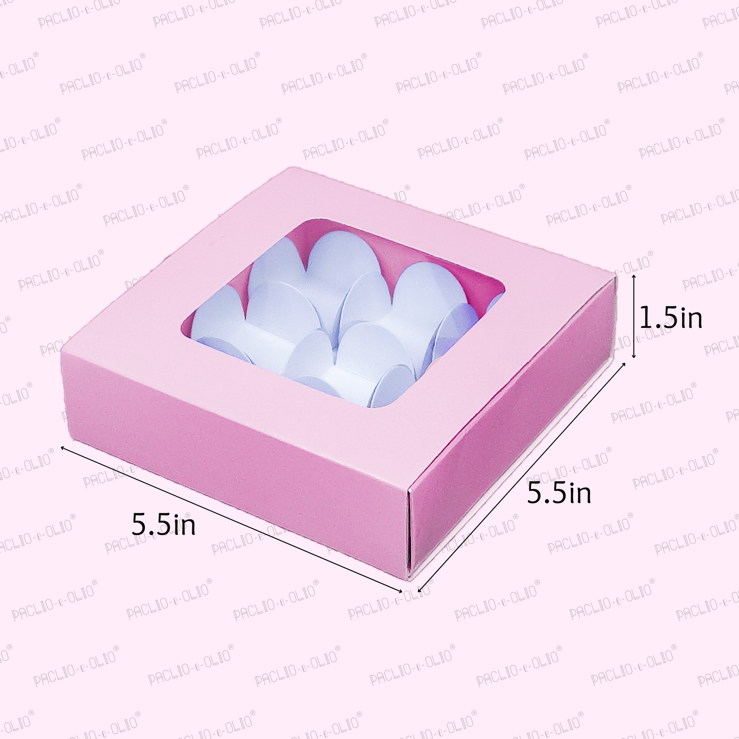 9 CAVITY CHOCOLATE BOX (5.5x5.5x1.5 INCHES)