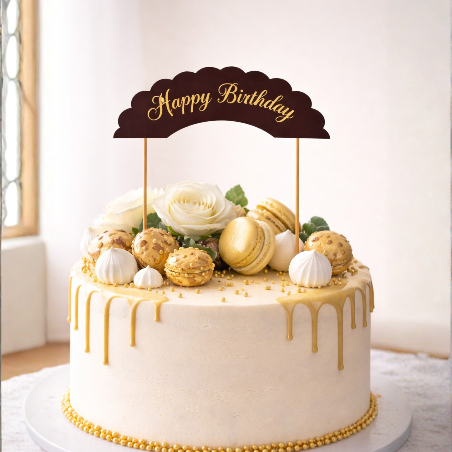 Happy Birthday Cake Banner | 6.4x2.7 Inches | Pack Of 10 Pieces