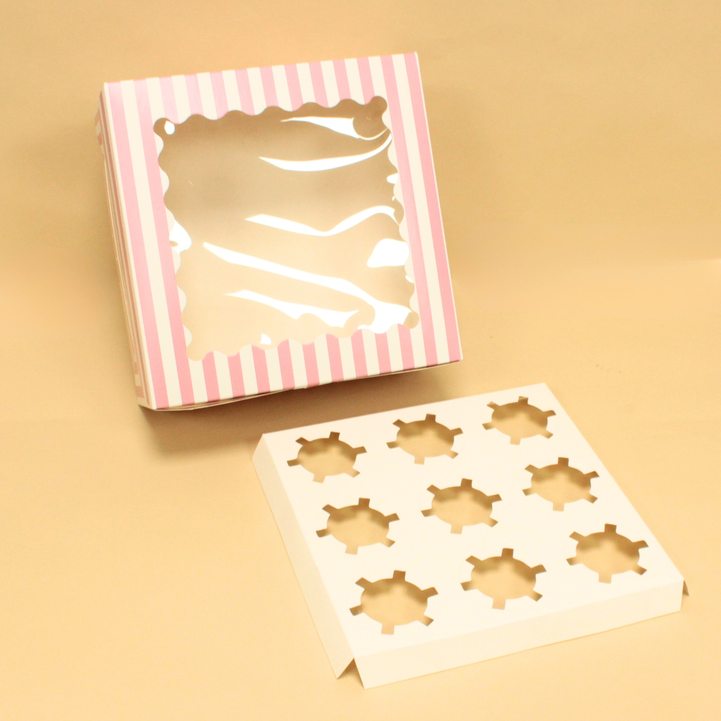 9 Cupcake Cavity Box | 10x10x5 Inches | Bento Cake + 5 Cupcake Box