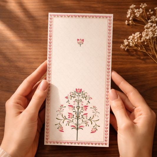 Flower Print Art Envelope | 6.7X3.2 Inches | Pack Of 10 Pieces