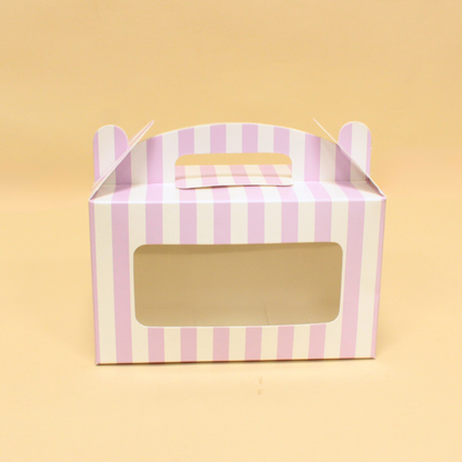 Stripes Print Two Jar Box with Window | 7x4x3.5 Inch | Gift Packaging