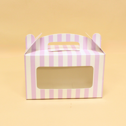 Stripes Print Two Jar Box with Window | 7x4x3.5 Inch | Gift Packaging