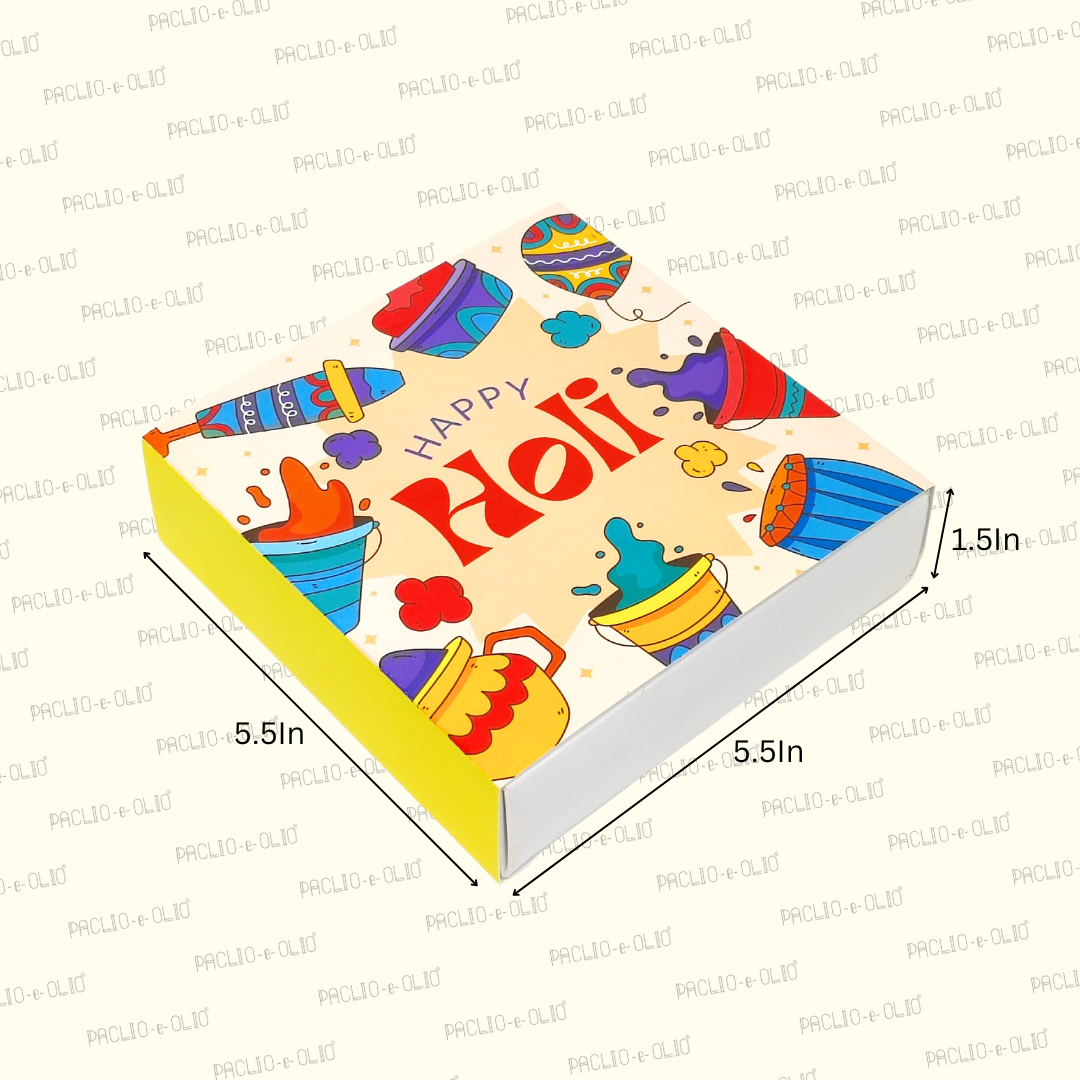 HOLI SWEET BOX 300gms (5.5x5.5x1.5 INCHES)