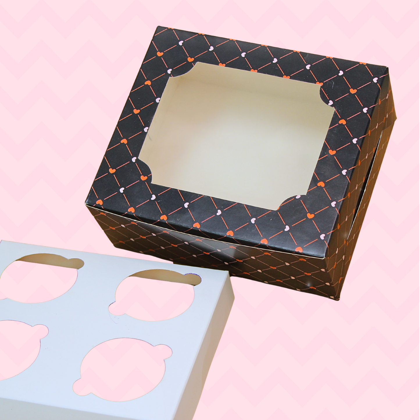 4 Cavity Cupcake Box (7x6x3 INCHES)