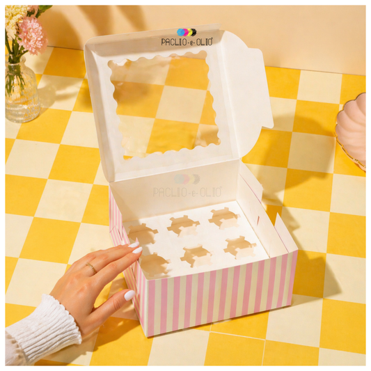 9 Cupcake Cavity Box | 10x10x5 Inches | Bento Cake + 5 Cupcake Box