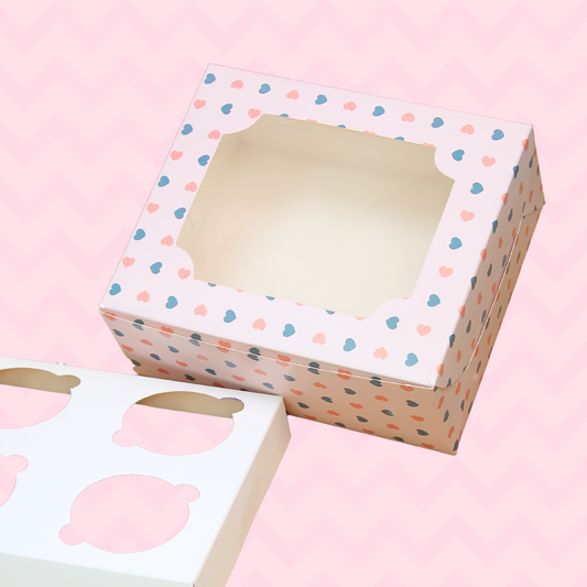 4 Cavity Cupcake Box (7x6x3 INCHES)