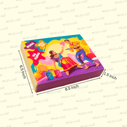Holi 12 Cavity Chocolate Box | 8.5x6.5x1.5 Inches