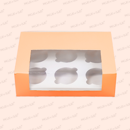 6 Cavity Cupcake Box (9x6x3 Inches)