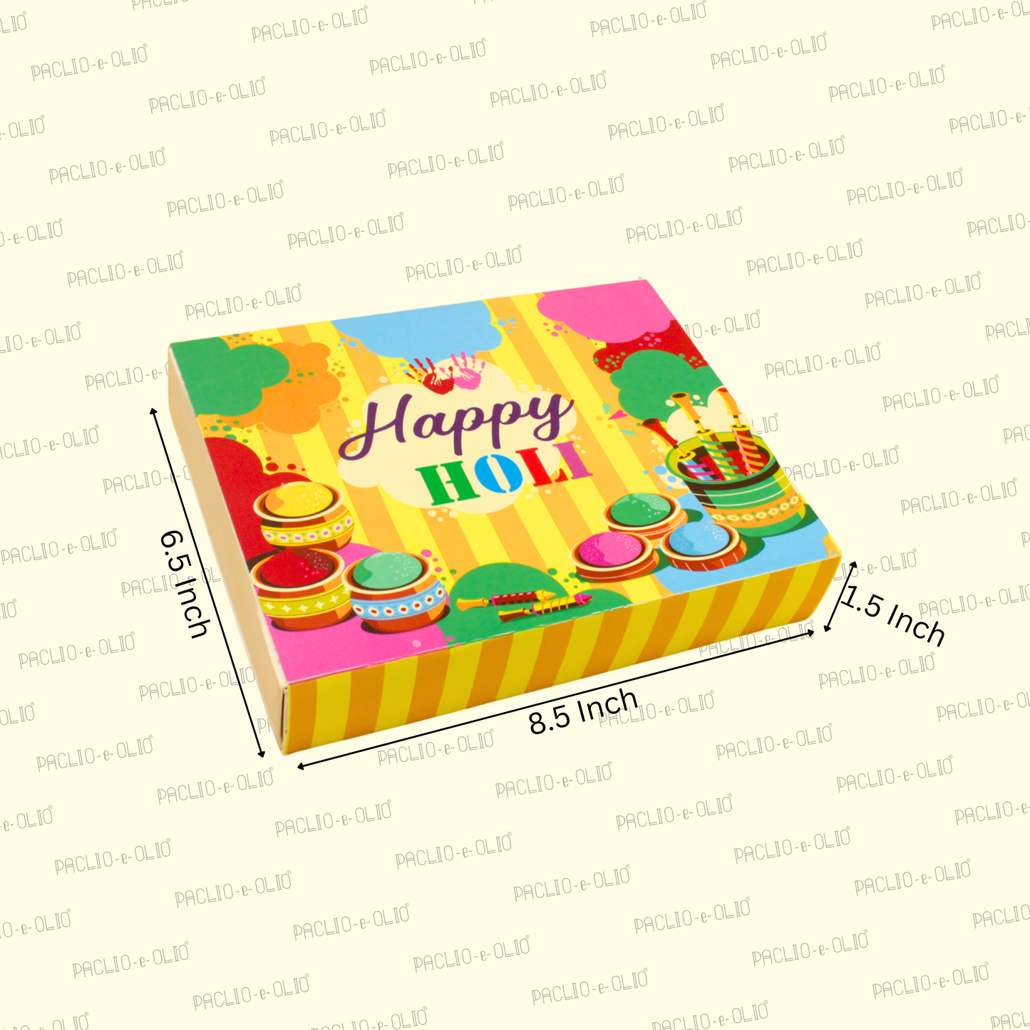 Holi 12 Cavity Chocolate Box | 8.5x6.5x1.5 Inches
