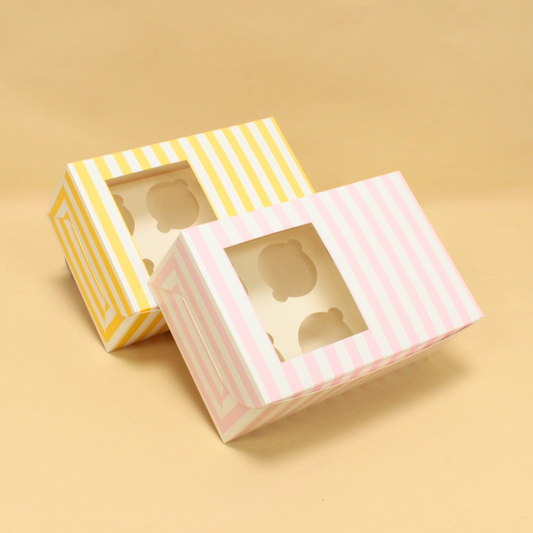6 Cupcake Box with Window | 9x6x3.8 Inch | Premium Food Grade Packaging