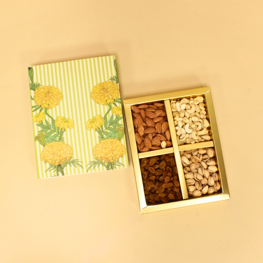 Flower Print Dryfruit Box | 8.5x6.5x1.5 Inches
