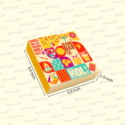 Holi 9 Cavity Chocolate Box | 5.5x5.5x1.5 Inches