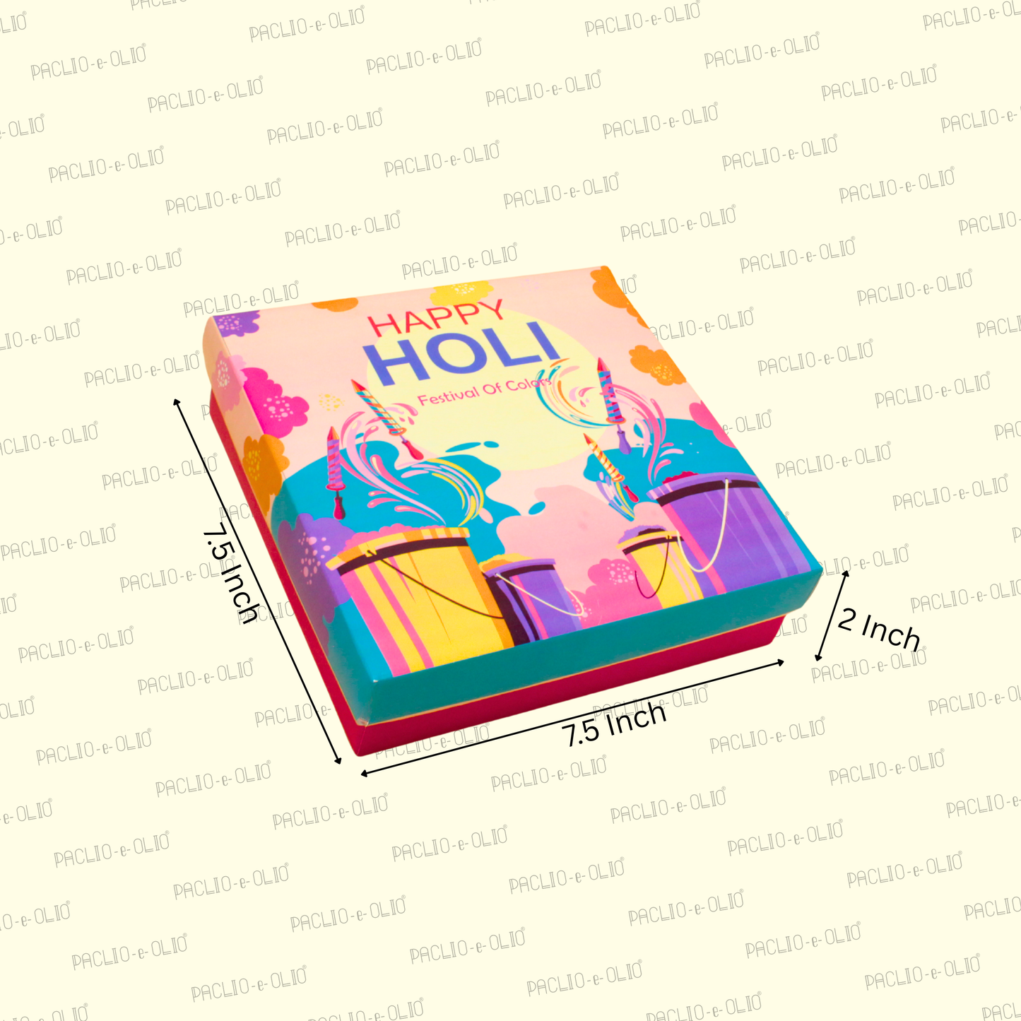 Holi Rigid  Box | 7.5x7.5x2 Inches