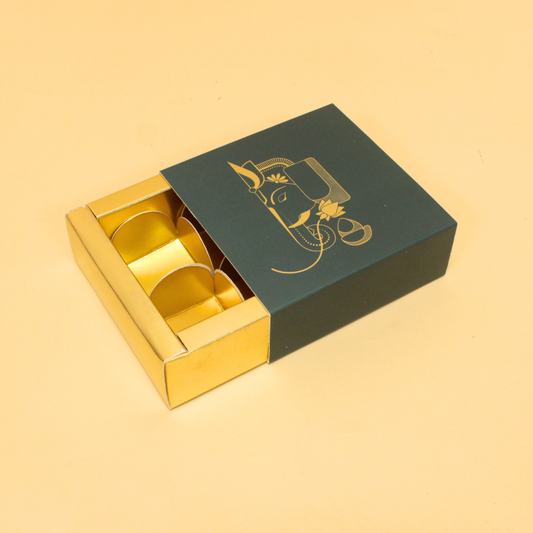 4 Cavity Chocolate Box | 4.5x4.5x1.5 Inches | Ganesh Chaturthi