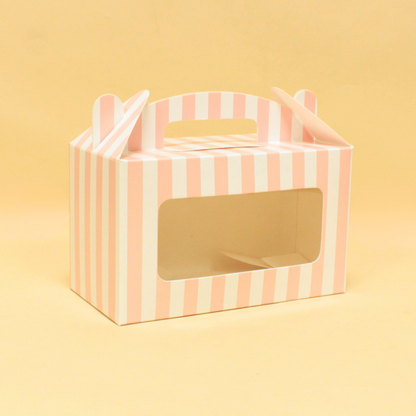 Stripes Print Two Jar Box with Window | 7x4x3.5 Inch | Gift Packaging