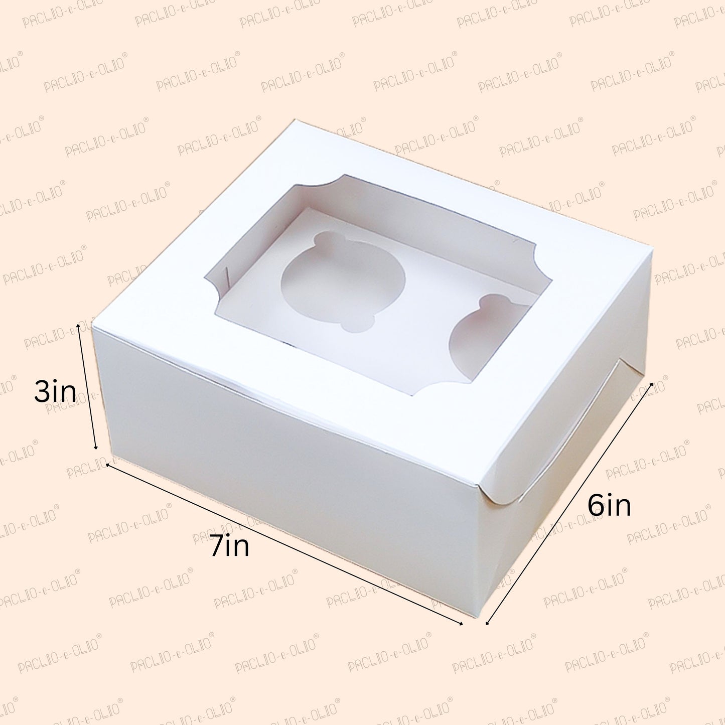 4 Cupcake Box | 7x6x3 Inches | White