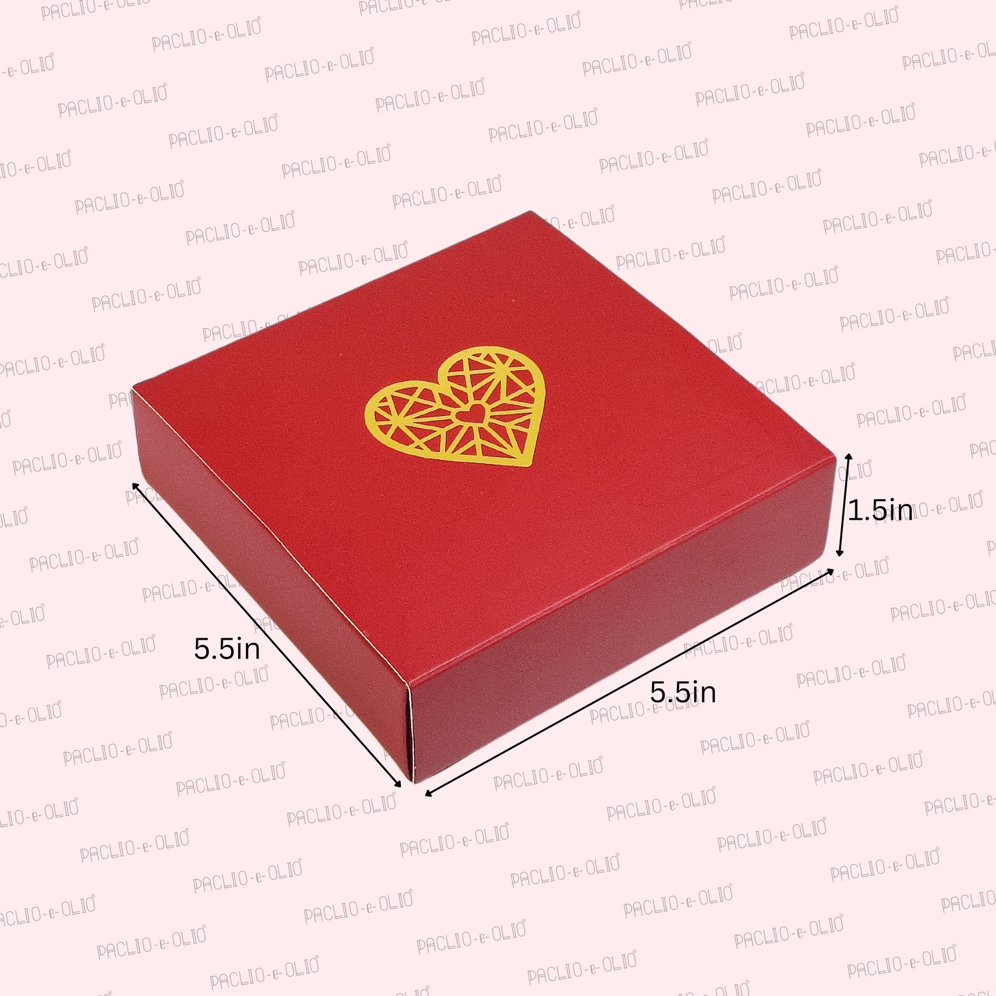 9 CAVITY VALENTINE CHOCOLATE BOX (5.5x5.5x1.5 INCHES)