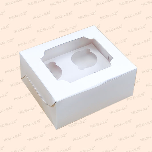 4 Cupcake Box | 7x6x3 Inches | White