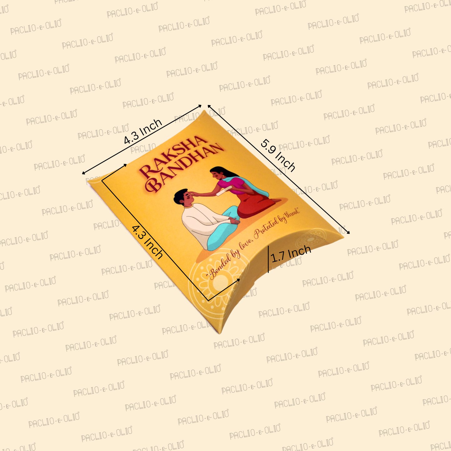Rakhi Pillow Box (4.3x4.3x1.7 Inches)