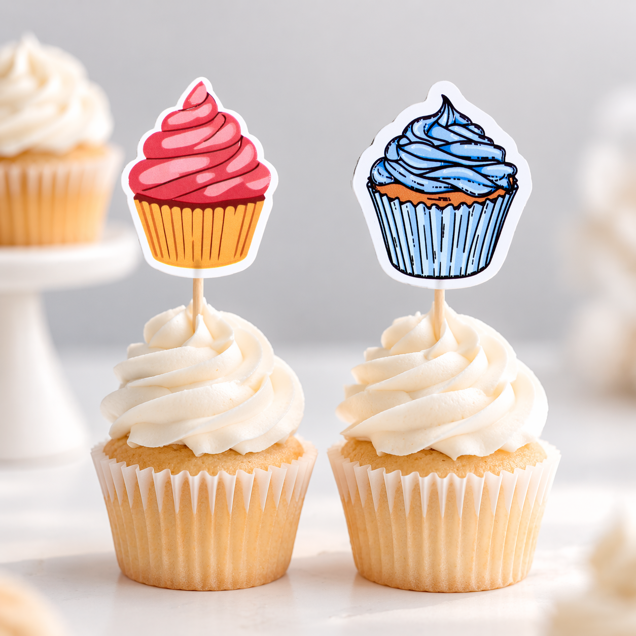 Cupcake Tags | 2.6x2 Inches | Pack Of 100 Pieces
