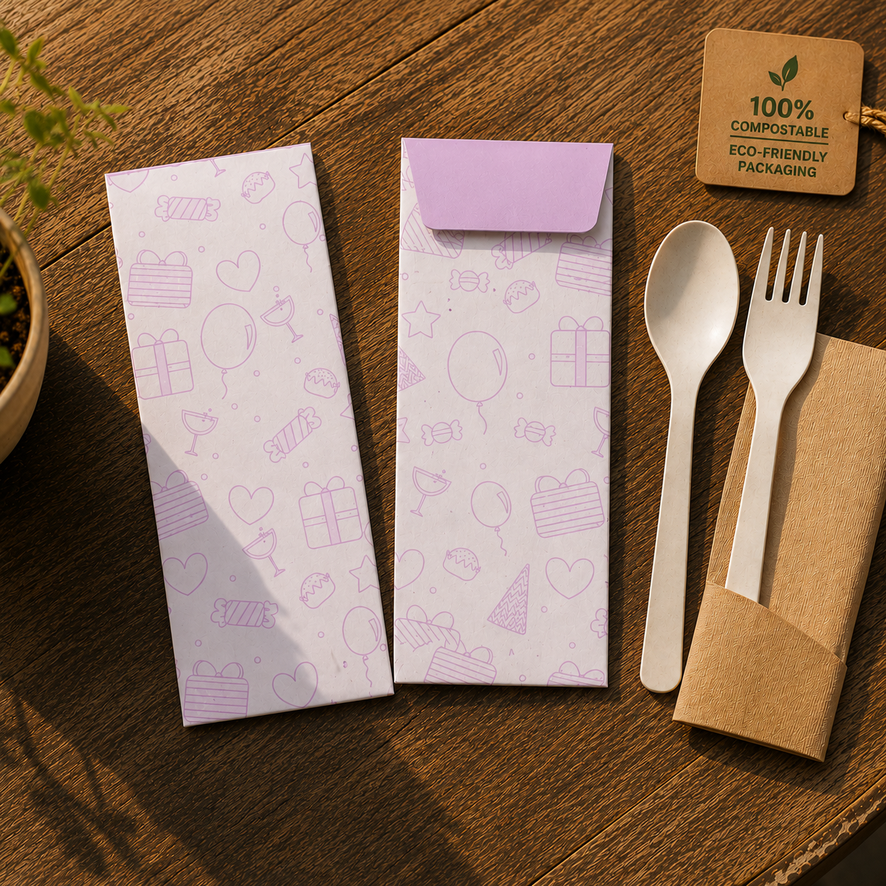 Cutlery Pouch (7x3.5 Inches) | Pack of 100 Pieces