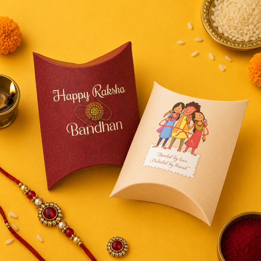 Rakhi Pillow Box (4.3x4.3x1.7 Inches)