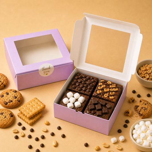 4 Pieces Brownie Box (6x6x2 Inches)